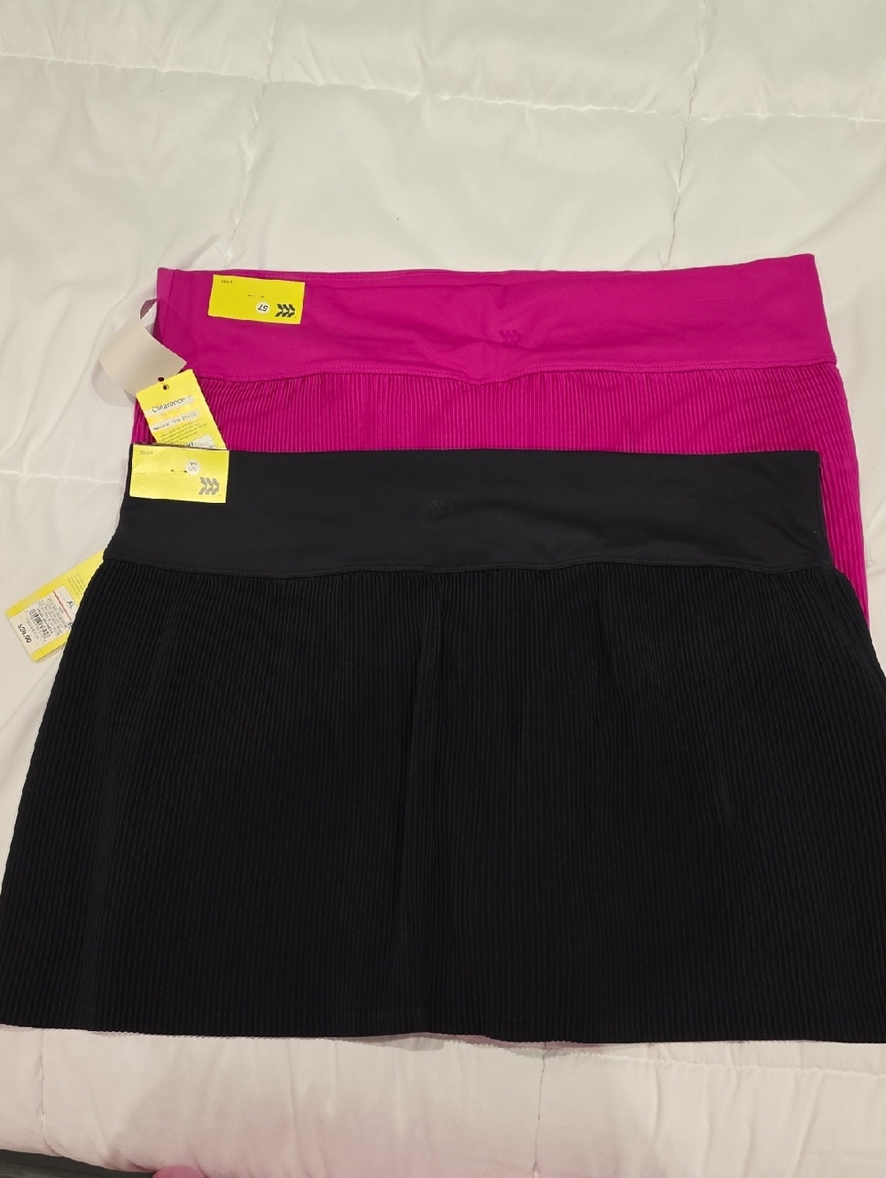 all in motion Pleated Mini Skirt - Black and Fuchsia Both Pair Black&pink